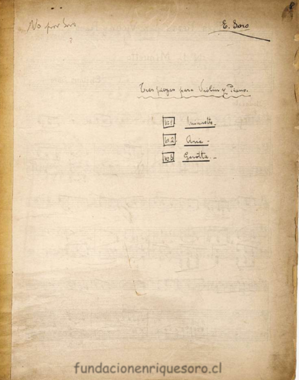 Tres piezas para Violín y Piano - Fundación Enrique Soro